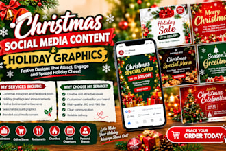 create christmas social media posts and holiday graphics