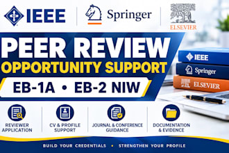 help you become a peer reviewer for ieee springer elsevier for eb1 a eb2 niw