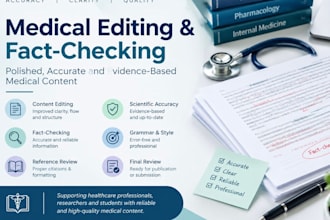 provide medical editing, proofreading and fact checking