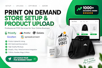 set up printify, printful, gelato, gooten and spreadconnect print on demand