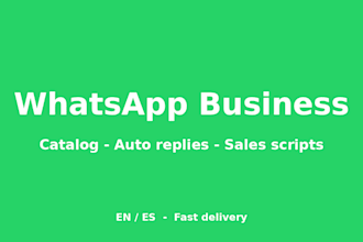 set up whatsapp business with catalog, auto replies and sales scripts