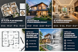 be your 3d floor plan designer for houses and apartments plan rendering
