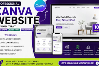 design canva website, canva landing page, portfolio website