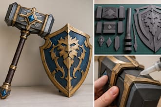 create custom pepakura templates for cosplay weapons, props, and eva foam