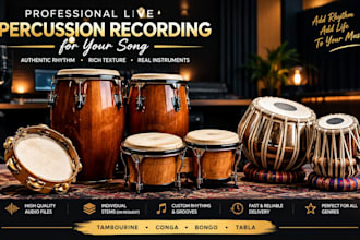 record tambourine, conga, bongo, tabla for your song