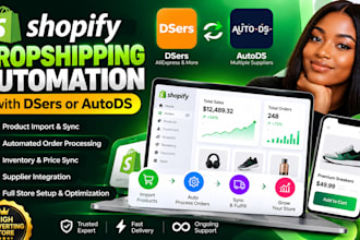 set up shopify dropshipping automation with dsers or autods order syncing