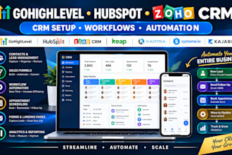 setup gohighlevel crm hubspot zoho keap kajabi kartra automation