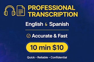 transcribe 10 minutes of audio or video accurately