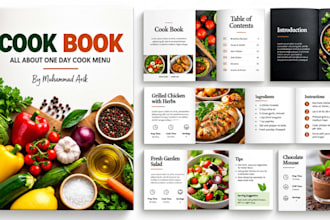 develop quality recipe book, cookbook design and cookbook formatting for kdp