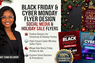 design your black friday, cyber monday, holiday sale flyer