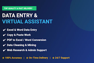 be your reliable data entry and virtual assistant