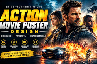 design a professional action movie poster