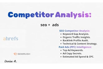 deliver a competitor analysis report for SEO and ads