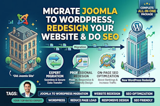 migrate joomla to wordpress, redesign your website and do SEO