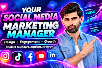 be your social media marketing manager and content creator, social media setup