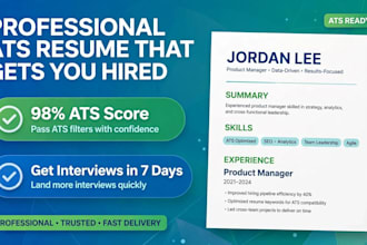create ats optimized resume, CV and cover letter