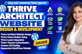 build thrive architect thrive themes wordpress website with custom CSS