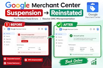 fix google merchant center suspension product feed errors gmc misrepresentation