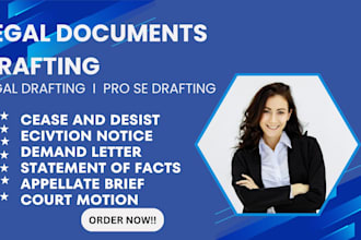 draft your cease and desist, demand letter, and legal notice