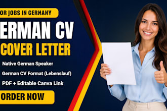 write your german CV and cover letter for jobs in germany