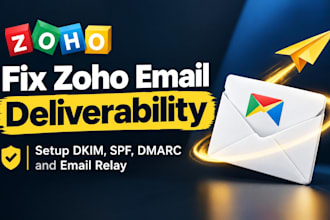 fix zoho email deliverability, setup dkim spf dmarc and email relay