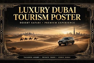 design luxury dubai tourism and safari flyers and meta posts