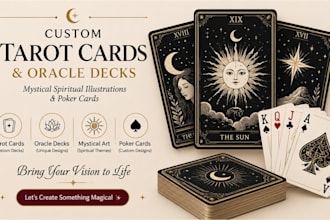 design tarot card oracle deck mystical art spiritual illustration and poker card
