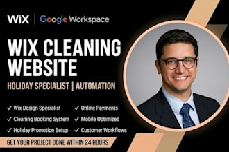 build wix cleaning company website christmas cleaning service holiday promotion