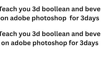 teach you 3d boolean and bevel on adobe photoshop for 3days
