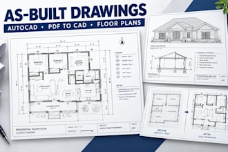 create accurate as built drawings in autocad from pdfs and sketches