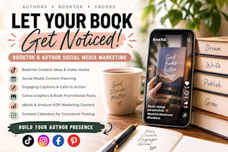 manage your author social media and create booktok and ebook promotion content