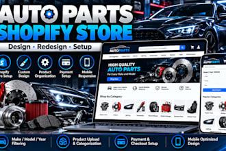 build auto parts shopify store automotive website and car parts store