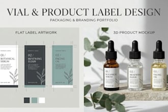 custom peptide vial label design product label design supplement bottle label