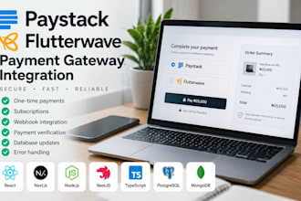 integrate paystack or flutterwave payments into your app