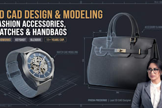 do 3d cad model for fashion accessories watch and handbag in solidworks