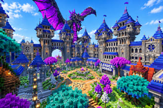 build a custom minecraft spawn, lobby, hub, skyblock, faction and medieval build