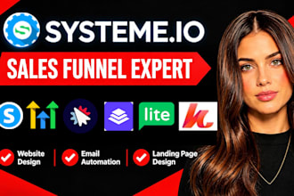 systeme io funnel, digital product, systeme io landing page, systeme io website
