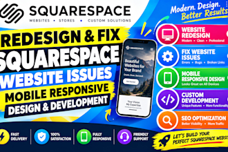 redesign fix squarespace website issues mobile responsive design development