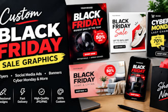 design black friday sale flyers, banners and social media ads