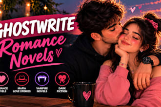 ghostwrite romance novels, mafia love stories dark fiction and vampire novels
