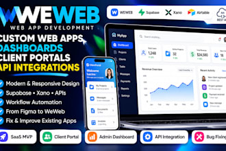 build a weweb dashboard or client portal with API integration