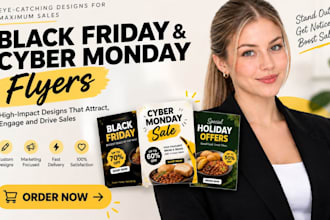 design your black friday, cyber monday, holiday sale flyer