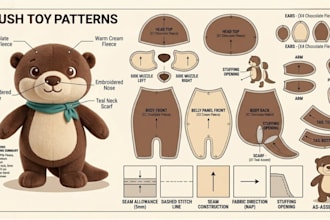 create custom plush reference sheet ych concept design plushie reference sheet