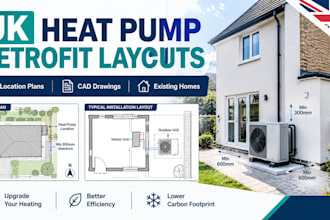 draft UK heat pump retrofit and location layout drawings