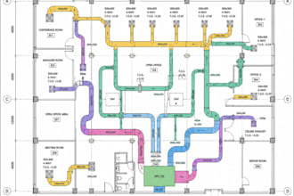 create commercial hvac cad layouts for indian offices and shops