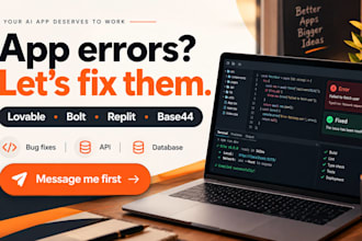 fix improve lovable ai, bolt, replit and base44 app bugs and errors in 24 hours