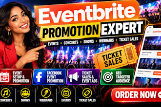 event promotion, ticket sales, webinar, concert flyer shows eventbrite marketing