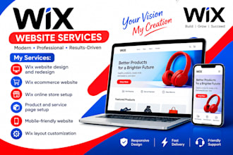 create wix website, wix web design redisign wix ecommerce wix online store