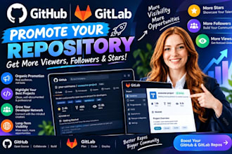 promote your github and gitlab repo organically for more viewers follower