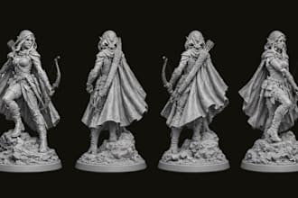 sculpt custom 3d miniature, printable stl model, 3d warhammer for 3d printing